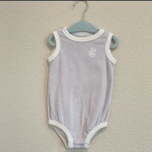 Little co organic terry cloth 9 month romper, peace sign